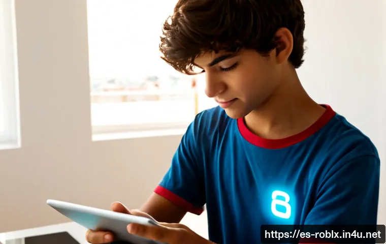 Home 16 로블록스 프로모션 코드 사용법 - Photorealistic over-the-shoulder view of a Spanish-speaking teenage gamer in a bright modern apartme...